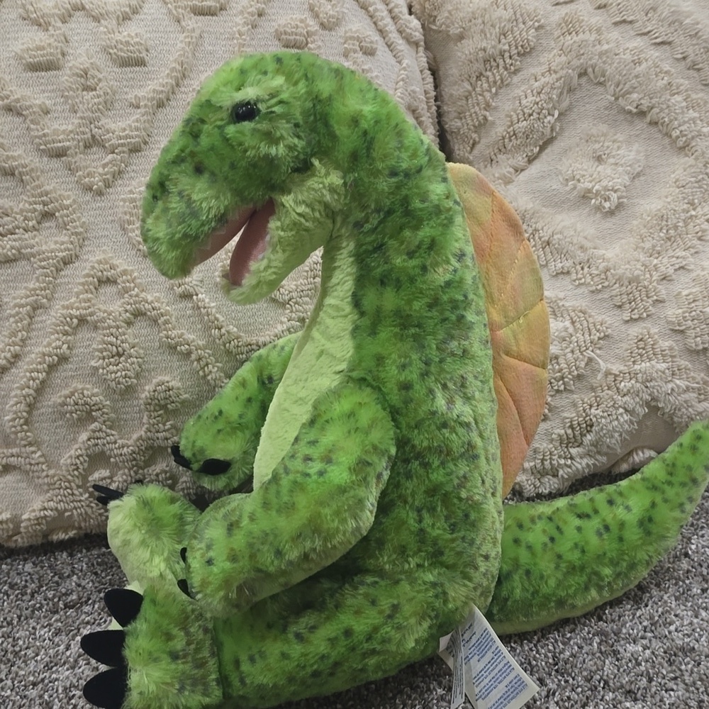 Green Dino Build a Bear Plush Toy Super Cute and Soft